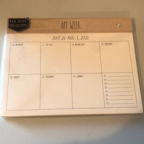 Rae Dunn Weekly Calendar